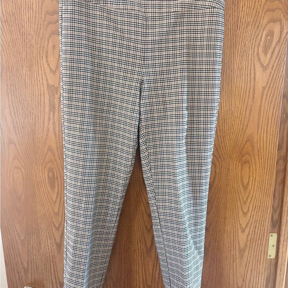 Tribal Black, tan, white Plaid Ankle Pants
